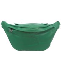 VERA PELLE nerka skórzana saszetka biodrówka z rączką V578 zielona