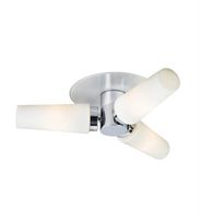 Sufitowa lampa łazienkowa Brastad szklane tuby chrom białe