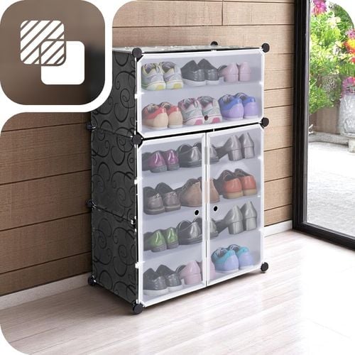 SZAFKA NA BUTY MODUŁOWA REGAŁ ORGANIZER CZARNY 18 PAR PLASTIKOWA 6 na Arena.pl