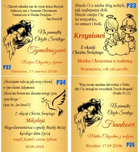 Łańcuszek Złoty 333 Krzyżyk Chrzest Komunia Grawer zdjęcie 13