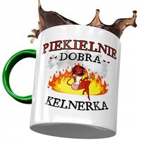 Kubek Zielony Dla Kelnerki Piekielnie Dobra Z Nadrukiem Ze Zdjęciem