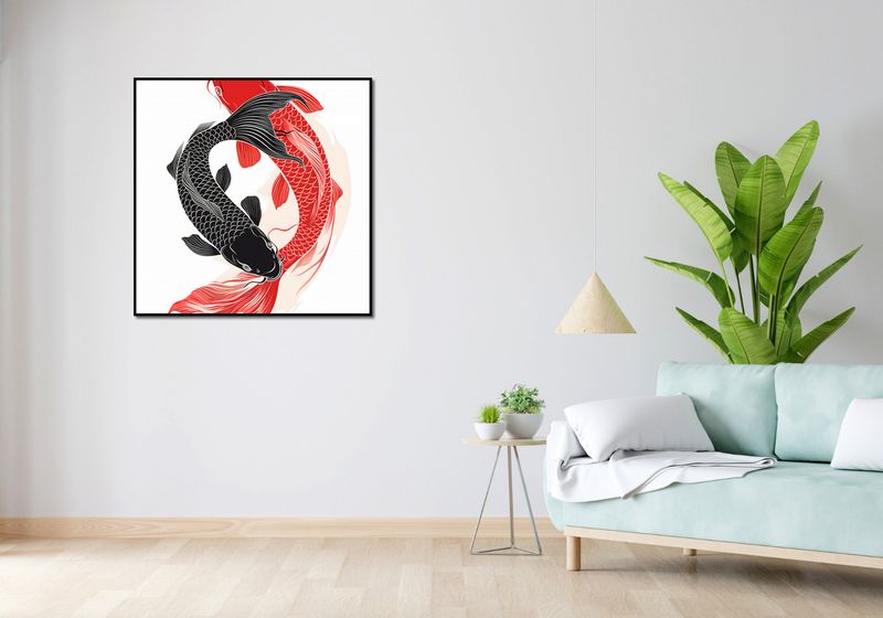 Plakat 90x90cm Yin i Yang Koi zdjęcie 4