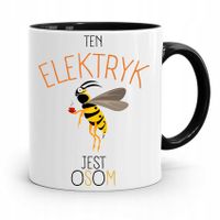 Kubek Czarny Dla Elektryka Ten Elektryk Jest Osom Z Nadrukiem Ze Zdjęciem