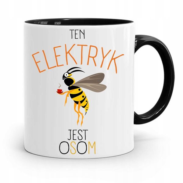 Kubek Czarny Dla Elektryka Ten Elektryk Jest Osom Z Nadrukiem Ze Zdjęciem zdjęcie 1