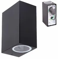 Kinkiet Zewnętrzny LED Oprawa Lampa Ogrodowa Elewacyjna GU10 Czarna IP44