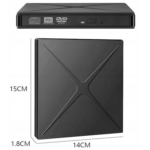 PRZENOŚNY NAPĘD ZEWNĘTRZNY CD DVD NAGRYWARKA DVD USB CZARNY CZYTNIK KART SD na Arena.pl