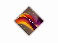 ZEGAR SZKLANY ROMB - Kolorowa abstrakcja