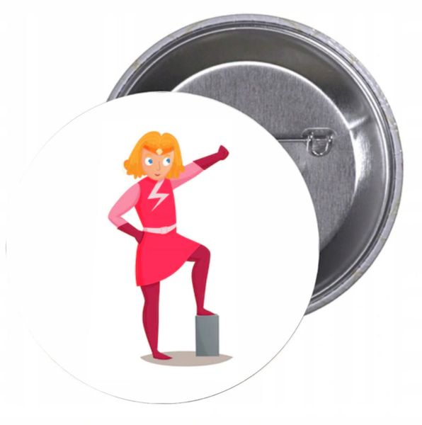 Przypinki buttony SUPER BOHATER z grafiką zdjęcie 1