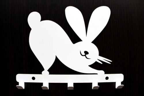 Metalowy wieszak ścienny na ręczniki ubrania klucze loft KRÓLIK czarny na Arena.pl