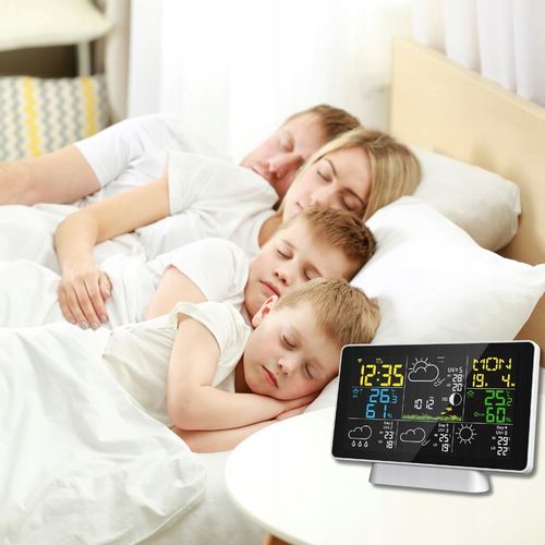 STACJA POGODOWA METEOROLOGICZNA WIFI 3 CZUJNIKI BUDZIK UV hPa TEMP na Arena.pl