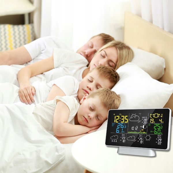 STACJA POGODOWA METEOROLOGICZNA WIFI 3 CZUJNIKI BUDZIK UV hPa TEMP zdjęcie 14