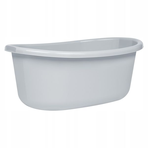 DUŻA MISKA WANIENKA OWALNA PLASTIKOWA Z UCHWYTAMI KOSZ NA PRANIE 45L SZARA zdjęcie 6