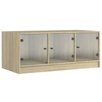 Stolik kawowy ze szklanymi drzwiczkami, dąb sonoma, 102x50x42cm