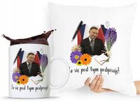 Zestaw Poduszka + Kubek Prezent Andrzej Duda Pis Z Nadrukiem Ze Zdjęciem