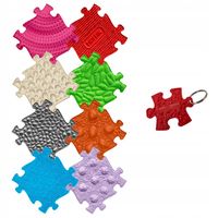 MATA ORTOPEDYCZNA ZESTAW 8 PUZZLI ORTO SENSORYKA + BRELOK DO KLUCZY