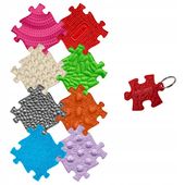 MATA ORTOPEDYCZNA ZESTAW 8 PUZZLI ORTO SENSORYKA + BRELOK DO KLUCZY