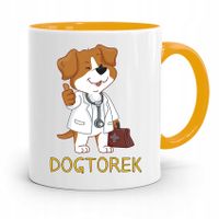 Kubek Żółty Weterynarza Dogtorek Prezent Z Nadrukiem Ze Zdjęciem