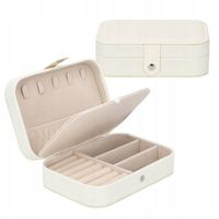 SZKATUŁKA PUDEŁKO ORGANIZER NA BIŻUTERIĘ NASZYJNIKI PIERŚCIONKI BIAŁY