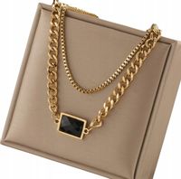 Pozłacany Złoty Naszyjnik Stal chirurgiczna 18K