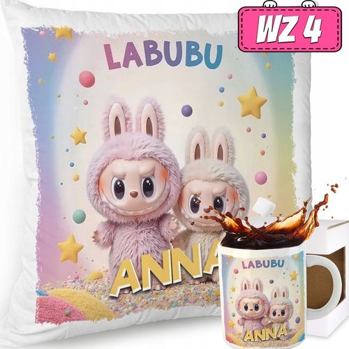 ZESTAW PODUSZKA KUBEK SŁODKI POTWOREK LABUBU LALKA WZORY PREZENT IMIĘ na Arena.pl