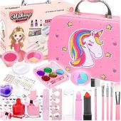Zestaw do makijażu i paznokci w różowym kuferku dla dziewczynki