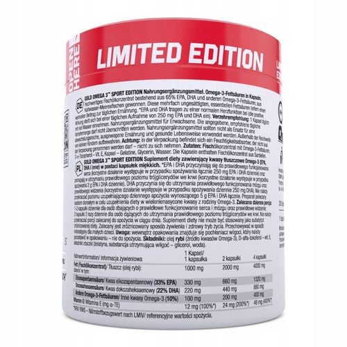 OLIMP GOLD OMEGA 3 SE 200kaps LIMITED KWASY TŁUSZCZOWE EPA DHA WITAMINY na Arena.pl