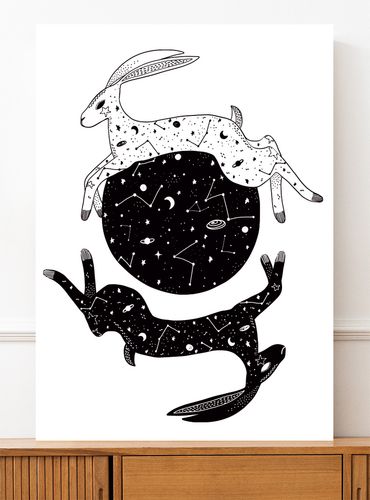 Plakat kosmiczne zające 30x40 cm na Arena.pl