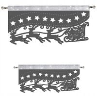 KOMPLET zazdrostka lambrekin MIKOŁAJ na saniach ŚWIĘTA GLAMUR 90x45 60x35