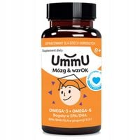 UmmU Mózg & WzrOK 8+ kwasy omega 3 6 EPA DHA GLA dla dzieci 120 kapsułek