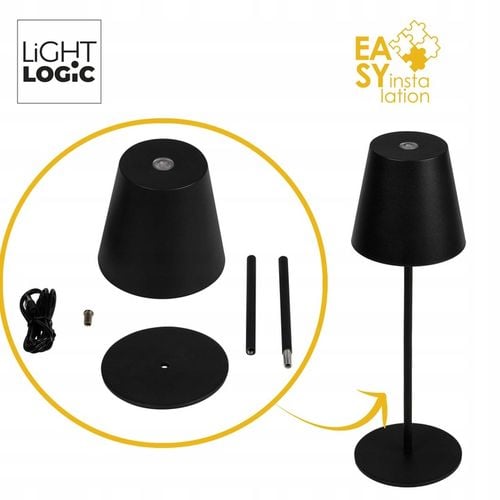 Lampka stołowa biurkowa LED LL WARS DIM CCT B czarna USB przenośna na Arena.pl