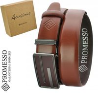 PROMESSO Męski pasek skóra z automat. klamra 100%PL + pudełko NA PREZENT !!