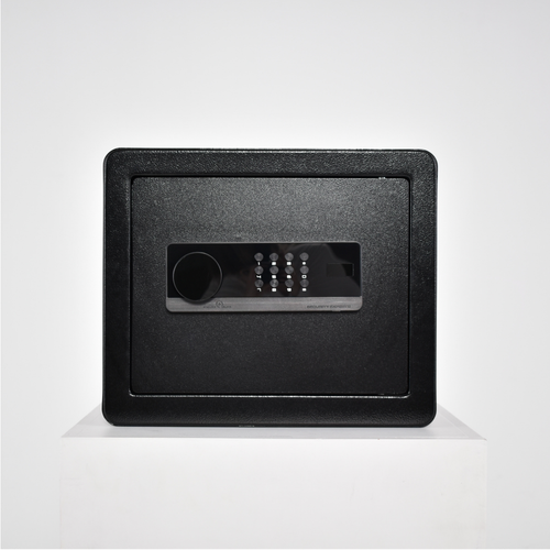 Pancerny Domowy Sejf z Zamkiem Elektronicznym i Kluczem 30x35x30 cm Czarny na Arena.pl