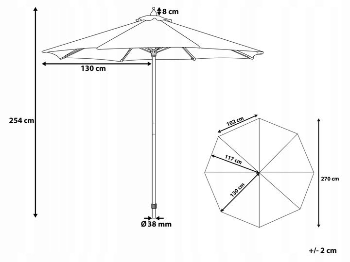 Parasol ogrodowy 270 cm piaskowy zdjęcie 4
