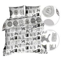 Pościel bawełna satyna 160x200cm DWUSTRONNA - KOTY