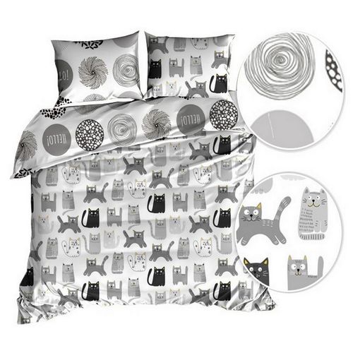 Pościel bawełna satyna 160x200cm DWUSTRONNA - KOTY na Arena.pl