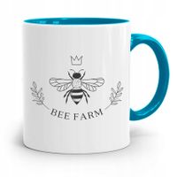 Kubek Błękitny Dla Pszczelarza Bee Farm Prezent Z Nadrukiem Ze Zdjęciem