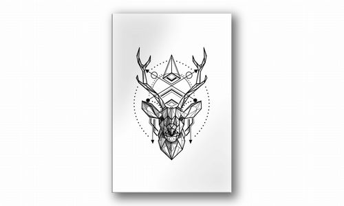 OBRAZ NA SZKLE PROSTOKĄTNY - Grafika z jeleniem na Arena.pl