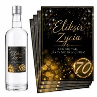 Naklejki na butelki Wódkę urodzinową na urodziny 18 20 30 40 50 60 70 -8szt