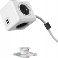 Listwa zasilająca KOSTKA rozdzielacz 4-gniazda porty USB +USB-C kabel 1,5m