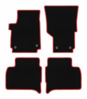 Dywaniki welurowe CARLUX-RED do Volkswagen Amarok 2010-, czarne/czerwone