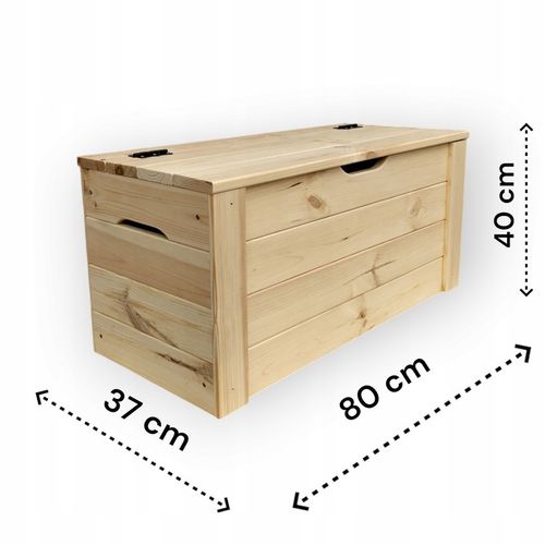 Skrzynia Kufer drewniany XL 80x37x40 ławka pojemnik ze schowkiem na Arena.pl