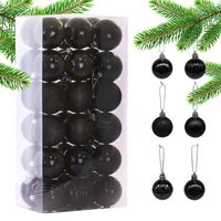 komplet bombek na choinkę 36szt w opakowaniu czarne średnica 5,5cm