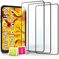 3-pak SZKŁO HARTOWANE DO Redmi Note 9 PRO / 9S na cały ekran 9H ochronne 5D