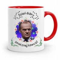 Kubek Czerwony Donald Tusk Po Platforma Prezent Z Nadrukiem Ze Zdjęciem