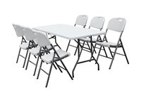 Zestaw składanych mebli Cateringowych ogrodowych Stół + 6 krzeseł