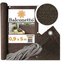 MATA OSŁONA balkonowa osłonowa brązowa 0,9x5m UV na BALKON brąz UV