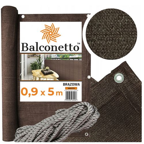 MATA OSŁONA balkonowa osłonowa brązowa 0,9x5m UV na BALKON brąz UV na Arena.pl