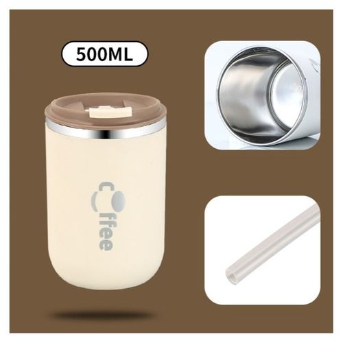 duży pojemny kubek termiczny ze słomką 500 ml termos zamykany coffe na Arena.pl