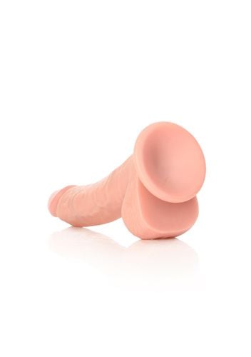 dildo realistyczne zakrzywione z moszną i przyssawką realrock 20,5 cm na Arena.pl