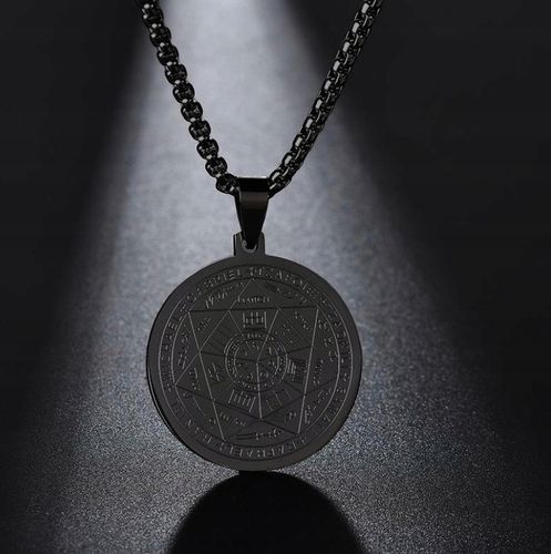 Wisiorek Talizman 7 Aniołów Archaniołów Amulet Pieczęć 316L Czarny na Arena.pl